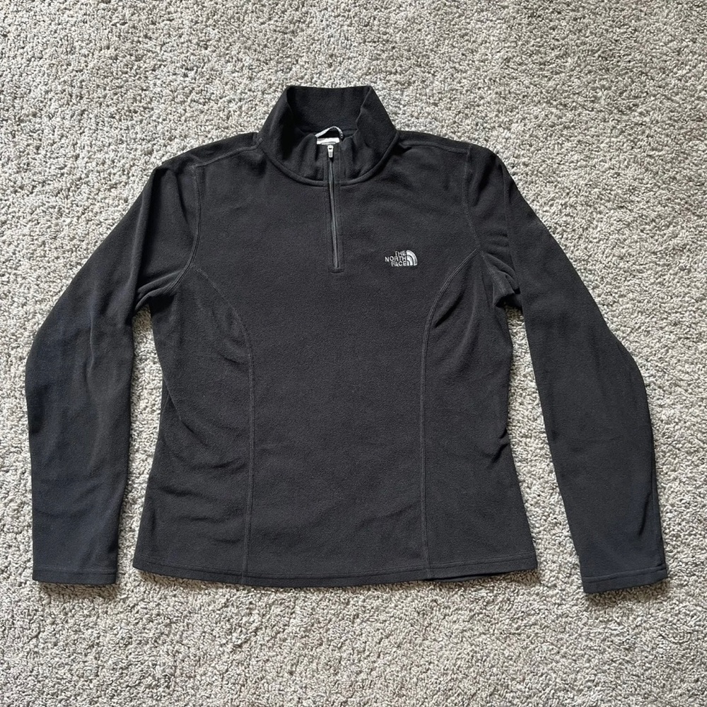 The North Face TKA 100 Black 1/4 Zip Fleece Pullover Women's Size Medium
